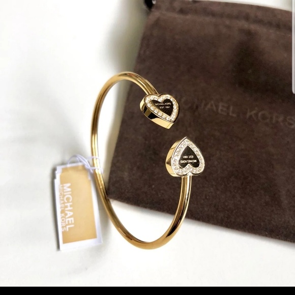 Michael Kors Flexible Hearts Cuff-Gold Os - Picture 1 of 5